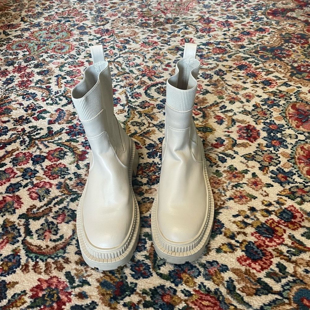 Mango Cream Ankle Boots
